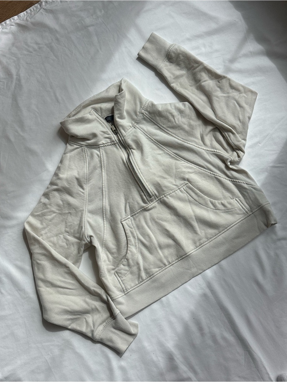 Danskin Cream Zip-Up Half Sweatshirt